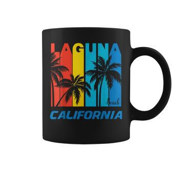 Retro Laguna Beach California Palm Trees Vacation Coffee Mug | Mazezy