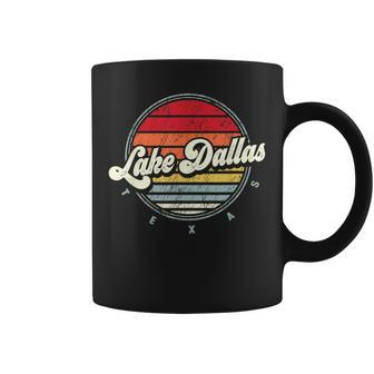 Retro Lake Dallas Home State Cool 70S Style Sunset Coffee Mug | Mazezy