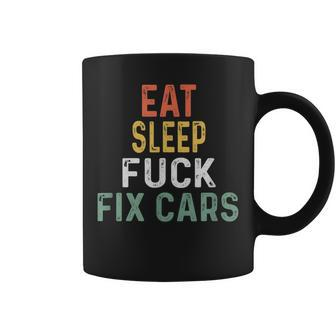 Retro Mechanic Gag Gifts For Men Xmas Eat Sleep Fix Cars Gift For Mens Coffee Mug | Mazezy