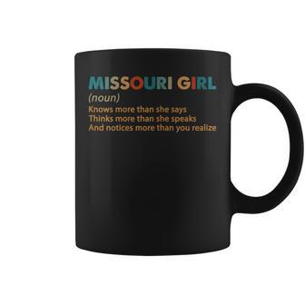 Retro Missouri Girl Definition She Knows More Than She Says Gift For Womens Gift For Women Coffee Mug - Thegiftio UK
