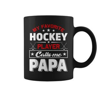 Retro My Favorite Hockey Player Calls Me Papa Fathers Day Coffee Mug | Mazezy AU