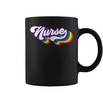 Retro Nurse Lgbt Gay Pride Ally Vintage Pride Nursing Lgbt Coffee Mug | Mazezy