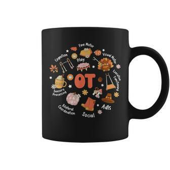 Retro Occupational Therapy Ot Therapist Fall Thanksgiving Coffee Mug - Monsterry CA