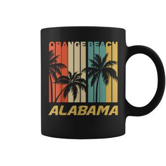 Retro Orange Beach Alabama Palm Trees Vacation Coffee Mug | Mazezy DE