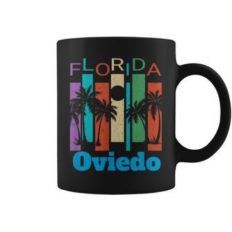 Retro Oviedo Florida Palm Tree Souvenir Coffee Mug | Mazezy