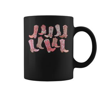 Retro Pink Boots Cowgirl Rodeo Western Country Southern Rodeo Funny Gifts Coffee Mug | Mazezy
