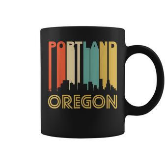 Retro Portland Oregon Cityscape Downtown Skyline Coffee Mug | Mazezy