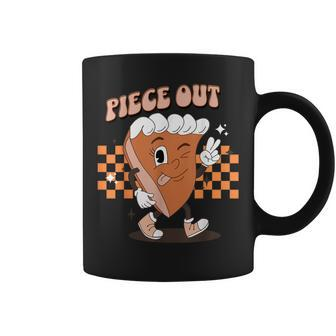 Retro Pumpkin Pie Piece Out Peace Thanksgiving Fall Coffee Mug - Monsterry