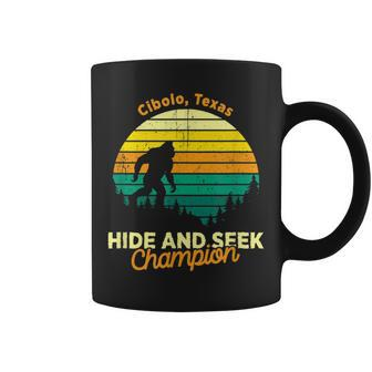Retro Sasquatch Cibolo Texas Bigfoot State Souvenir Coffee Mug | Mazezy