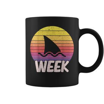 Retro Shark Fin Week 2023 Shark Lover Ocean Wildlife Summer Coffee Mug - Monsterry DE