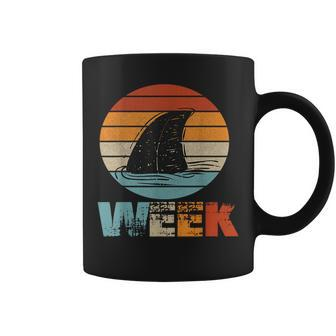 Retro Shark Fin Week 2023 Shark Lover Ocean Wildlife Summer Gifts For Shark Lovers Funny Gifts Coffee Mug | Mazezy