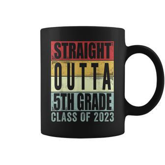 Retro Straight Outta 5Th Grade Graduation Class Of 2023 Gift Coffee Mug | Mazezy UK