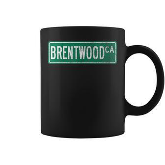 Retro Style Brentwood Ca Street Sign Coffee Mug | Mazezy