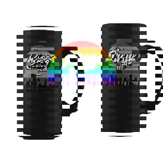 Retro Style Rainbow Sunset Souvenir 2019 Chicago Gay Pride Coffee Mug | Mazezy