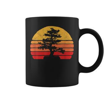 Retro Sun Minimalist Bonsai Tree Graphic Coffee Mug | Mazezy