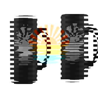 Retro Sunset Rays Wavy Vintage Retro Sunshine Sun Rays Vibes Coffee Mug - Seseable