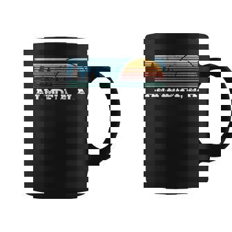 Retro Sunset Stripes Almedia Louisiana Coffee Mug | Mazezy