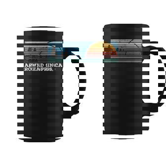 Retro Sunset Stripes Arrowhead Springs California Coffee Mug | Mazezy