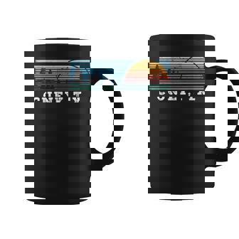 Retro Sunset Stripes Cuney Texas Coffee Mug | Mazezy