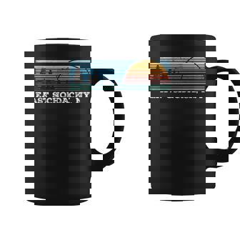Retro Sunset Stripes East Schodack New York Coffee Mug | Mazezy