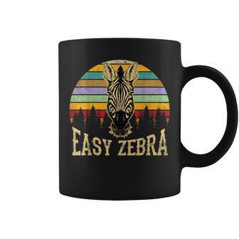 Retro Sunset Stripes Easy Zebra Vintage Halloween Gift Halloween Funny Gifts Coffee Mug | Mazezy