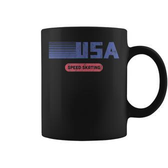Retro Usa 2022 Team American Speed Skating Vintage Usa Funny Gifts Coffee Mug | Mazezy