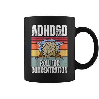 Retro Vintage Adhd&D Roll For Concentration Gamer Coffee Mug - Thegiftio