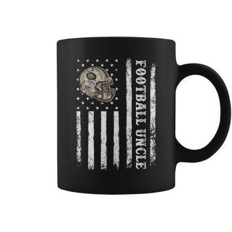 Retro Vintage American Flag Football Uncle Fathers Day Coffee Mug | Mazezy