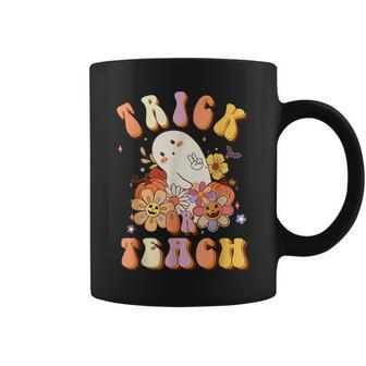 Retro Vintage Groovy Trick Or Teach Halloween Teacher Life Gifts For Teacher Funny Gifts Coffee Mug | Mazezy