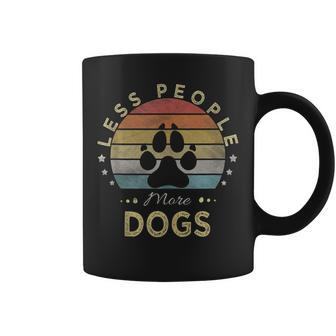Retro Vintage Less People More Dogs Gift For Women Coffee Mug - Thegiftio UK