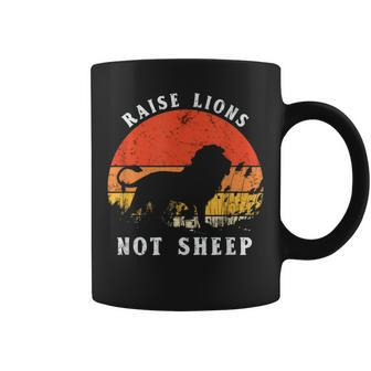 Retro Vintage Raise Lions Not Sheep Patriot Party Coffee Mug | Mazezy