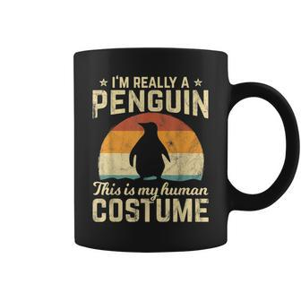 Retro Vintage Silhouette Penguin Halloween Costume 70S Gift 70S Vintage Designs Funny Gifts Coffee Mug | Mazezy