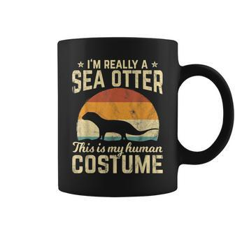 Retro Vintage Silhouette Sea Otter Halloween Costume 70S 70S Vintage Designs Funny Gifts Coffee Mug | Mazezy