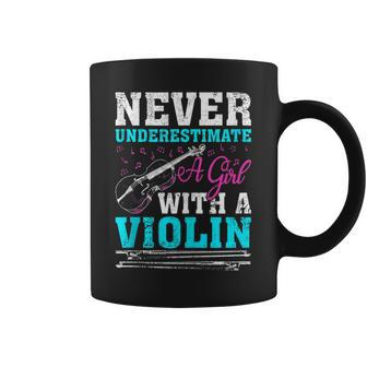 Retro Vintage Never Underestimate A Girl With A Violin Coffee Mug - Monsterry AU