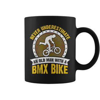 Retro Vintage Never Underestimate An Old Man With A Bmx Bike Coffee Mug - Thegiftio UK