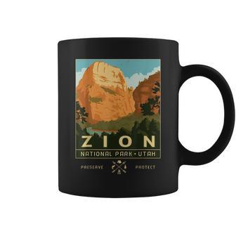 Retro Vintage Zion National Park Of Utah America Men Women Coffee Mug | Mazezy