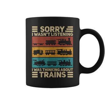 Retro Wagon Train Lover Model Railroad Conductor Funny Train Coffee Mug - Monsterry CA