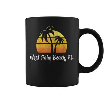 Retro West Palm Beach Florida Beach Coffee Mug | Mazezy