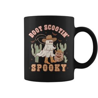 Retro Western Halloween Cowboy Ghost Boot Scootin Spooky Coffee Mug | Mazezy