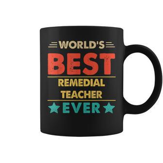 Retro World's Best Remedial Teacher Ever Coffee Mug | Mazezy