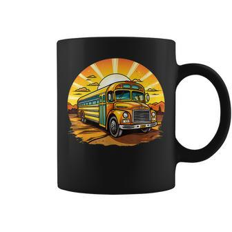 Retro Yellow School Bus Cool Professional Driver Student Coffee Mug - Monsterry