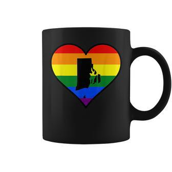 Rhode Island Gay Pride Heart Coffee Mug | Mazezy