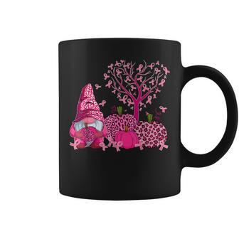 Ribbon Heart Tree Pink And Gnomes Breast Cancer Awareness Coffee Mug