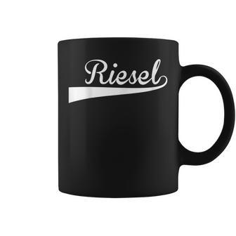 Riesel Baseball Vintage Retro Font Coffee Mug | Mazezy