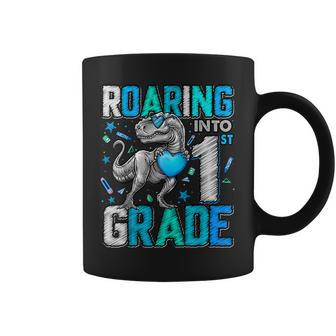 Roaring Into 1St Grade Dinosaur T Rex Back To School Boys Coffee Mug | Mazezy UK