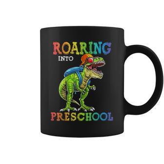 Roaring Into Preschool Dinosaur T Rex Back To School Boys Coffee Mug - Thegiftio UK
