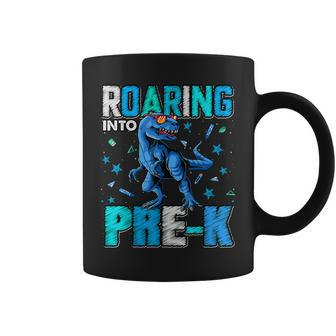Roaring Into Pre K Dinosaur T Rex Back To School Boys Coffee Mug - Seseable
