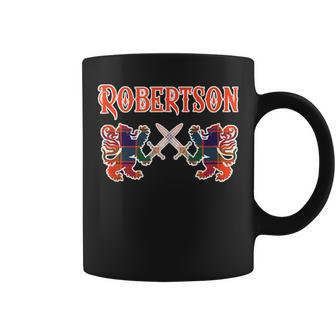Robertson Scottish Clan Kilt Lion Family Name Tartan Gifts For Lion Lovers Funny Gifts Coffee Mug | Mazezy