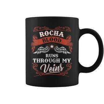 Rocha Blood Runs Through My Veins Family Christmas Coffee Mug - Seseable