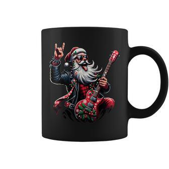 Rock & Roll Christmas Santa Claus Guitar Player Coffee Mug | Mazezy UK